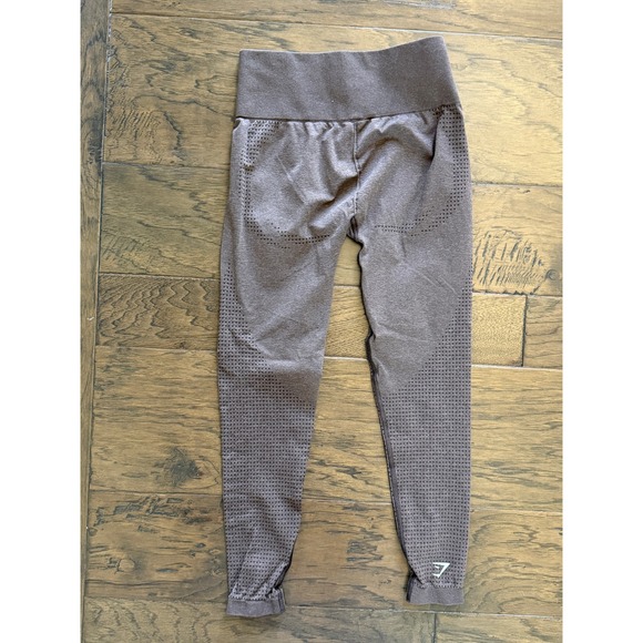 Gymshark Energy+ Seamless Leggings Taupe Marl High Waisted Yoga Pants Small - Picture 3 of 3